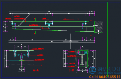 钢结构雨棚CAD节点图深化设计